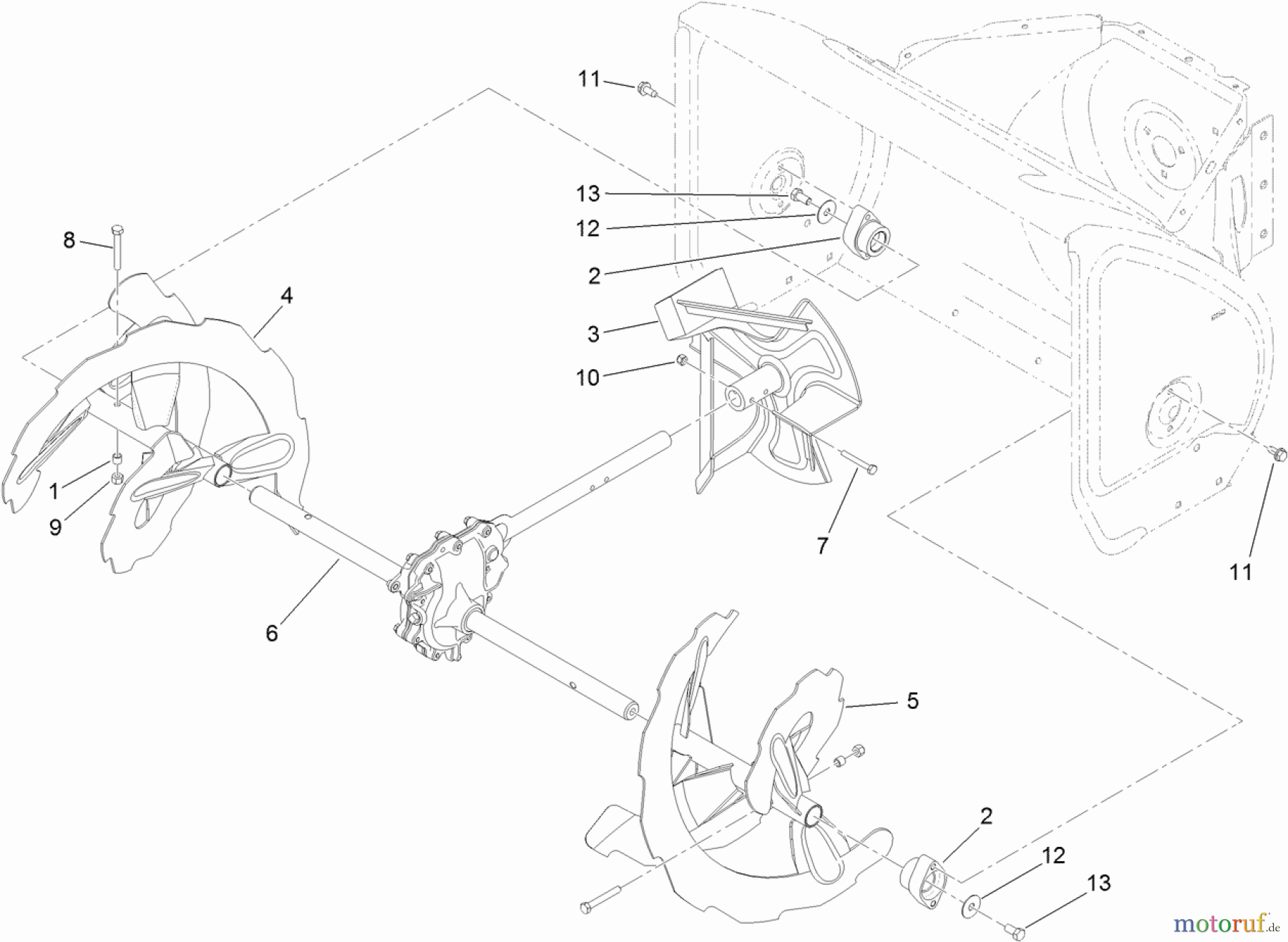  Toro Neu Snow Blowers/Snow Throwers Seite 2 38824 (1028 OXE) - Toro Power Max Heavy Duty 1028 OXE Snowthrower, 2013 (SN 313000001-313999999) AUGER AND IMPELLER ASSEMBLY