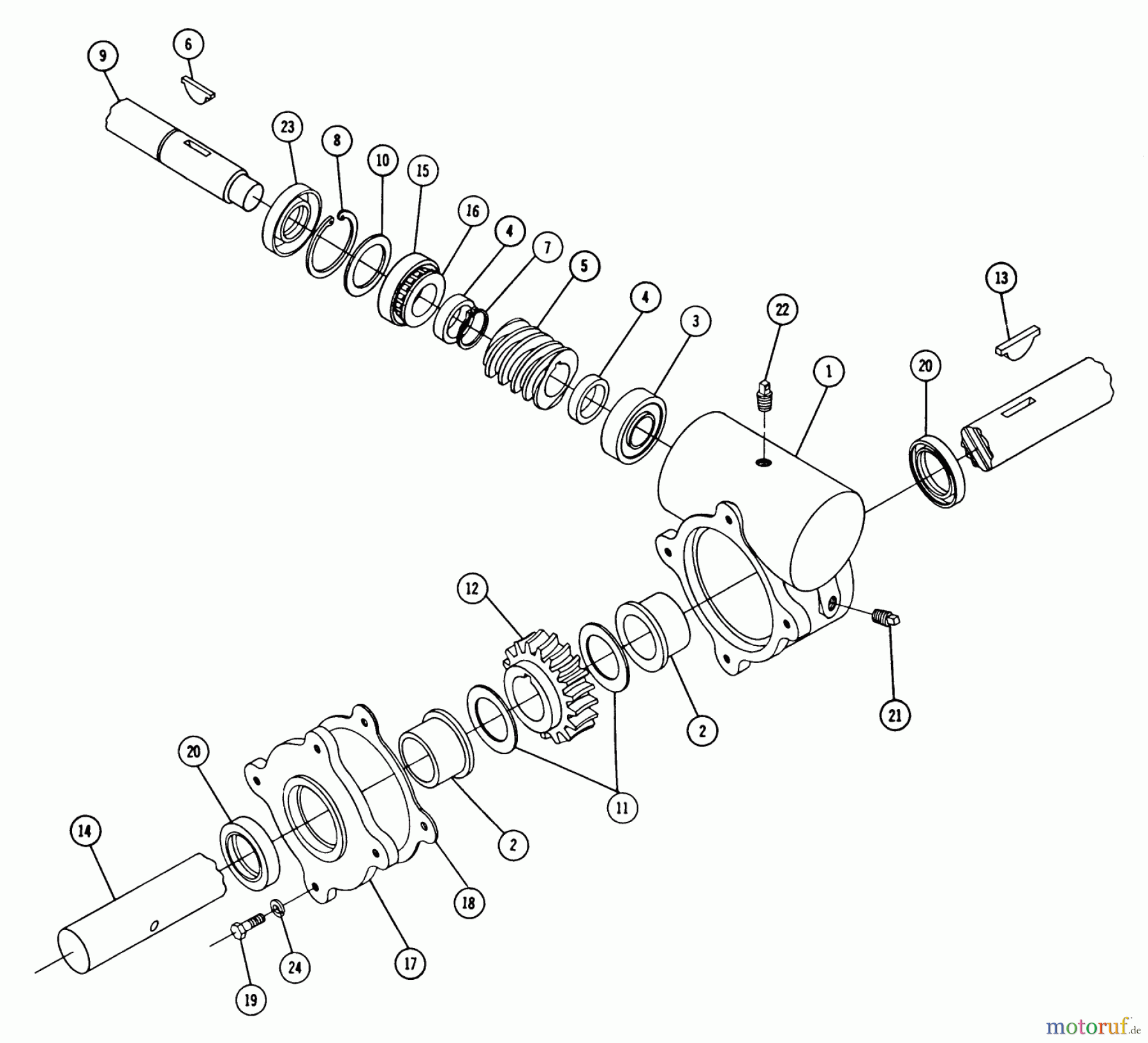 Toro Neu Snow Blowers/Snow Throwers Seite 2 4-2635 - Toro Trailblazer 5, 1970 PARTS LIST 7487 GEAR BOX-ROTOR DRIVE