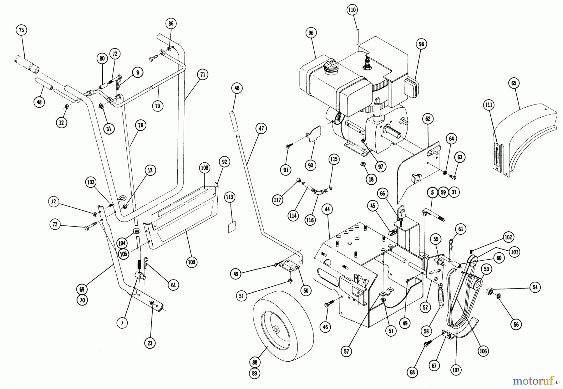  Toro Neu Snow Blowers/Snow Throwers Seite 2 4-2636 - Toro Trailblazer 5, 1970 SNOW THROW PARTS LIST