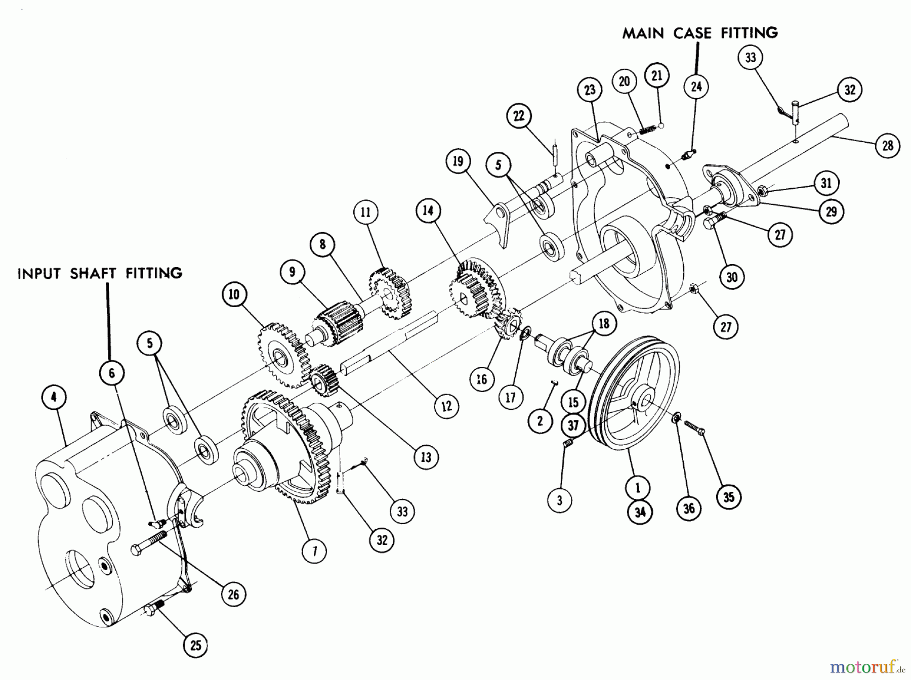 Toro Neu Snow Blowers/Snow Throwers Seite 2 4-2636 - Toro Trailblazer 5, 1972 TRANSMISSION PARTS LIST 5068 TRANSMISSION FOR MODEL 4-2636