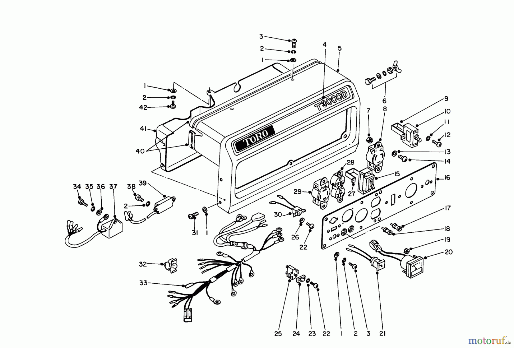  Toro Neu Generators 62032 (T3000D) - Toro Generator, T3000D, 1985 (5000001-5999999) CONTROL PANEL ASSEMBLY