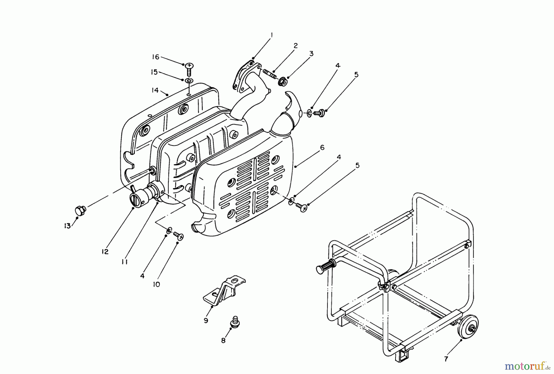 Toro Neu Generators 62032 (T3000D) - Toro Generator, T3000D, 1985 (5000001-5999999) EXHAUST ASSEMBLY