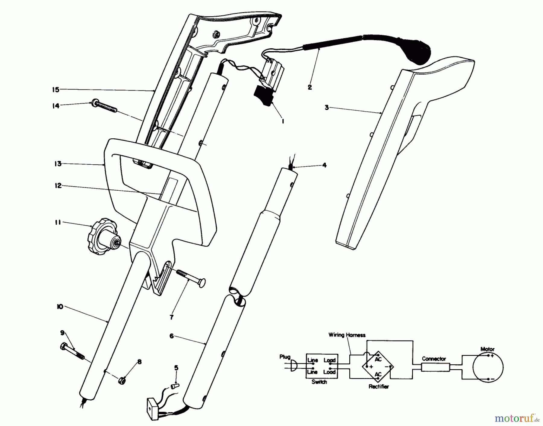 Toro Neu Tillers/Cultivators 51750 - Toro Power Hoe, 1983 (3000001-3999999) HANDLE ASSEMBLY