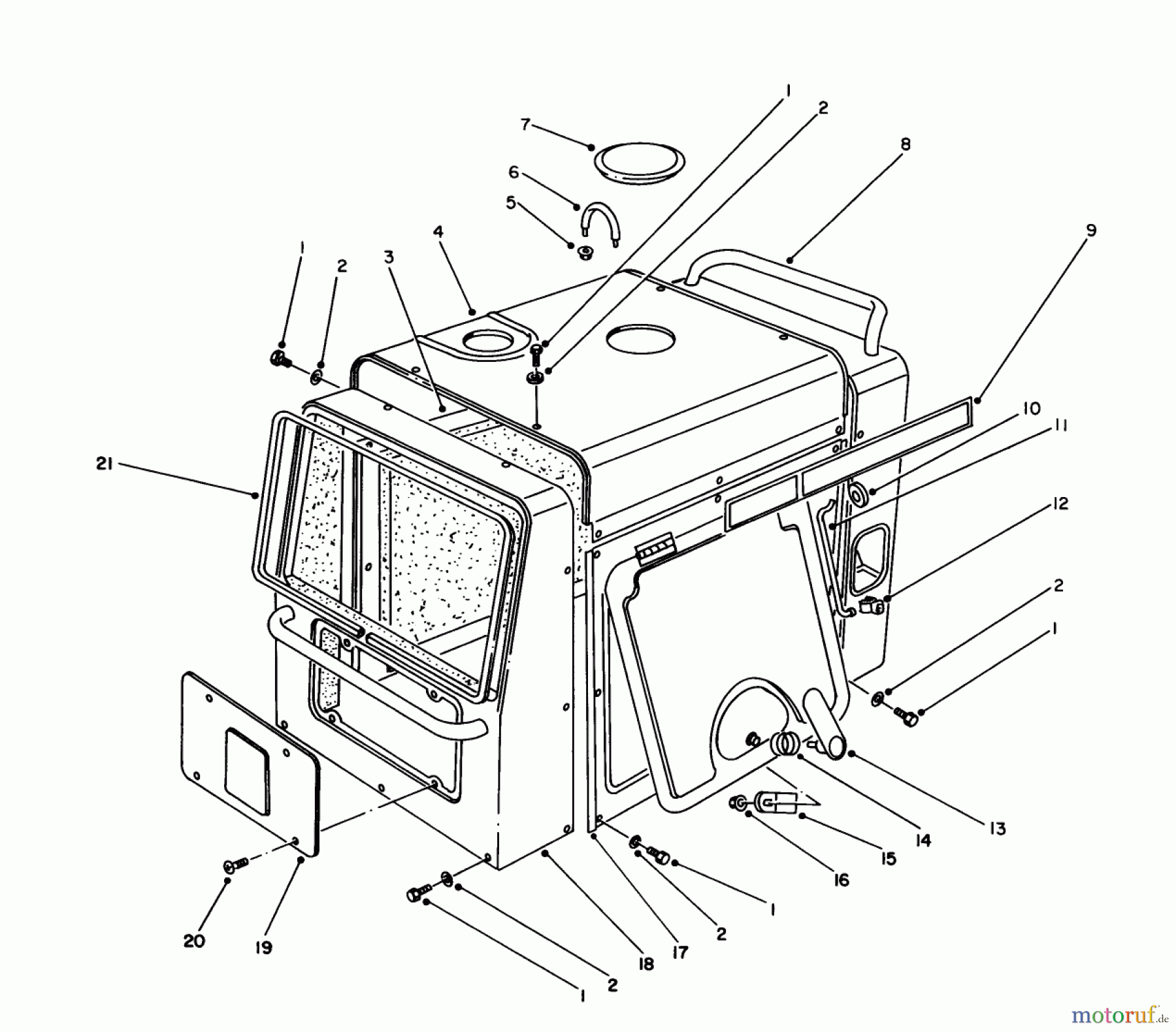 Toro Neu Generators 62040 (T4000D) - Toro Generator, T4000D, 1987 (7000001-7999999) ENGINE COVER ASSEMBLY