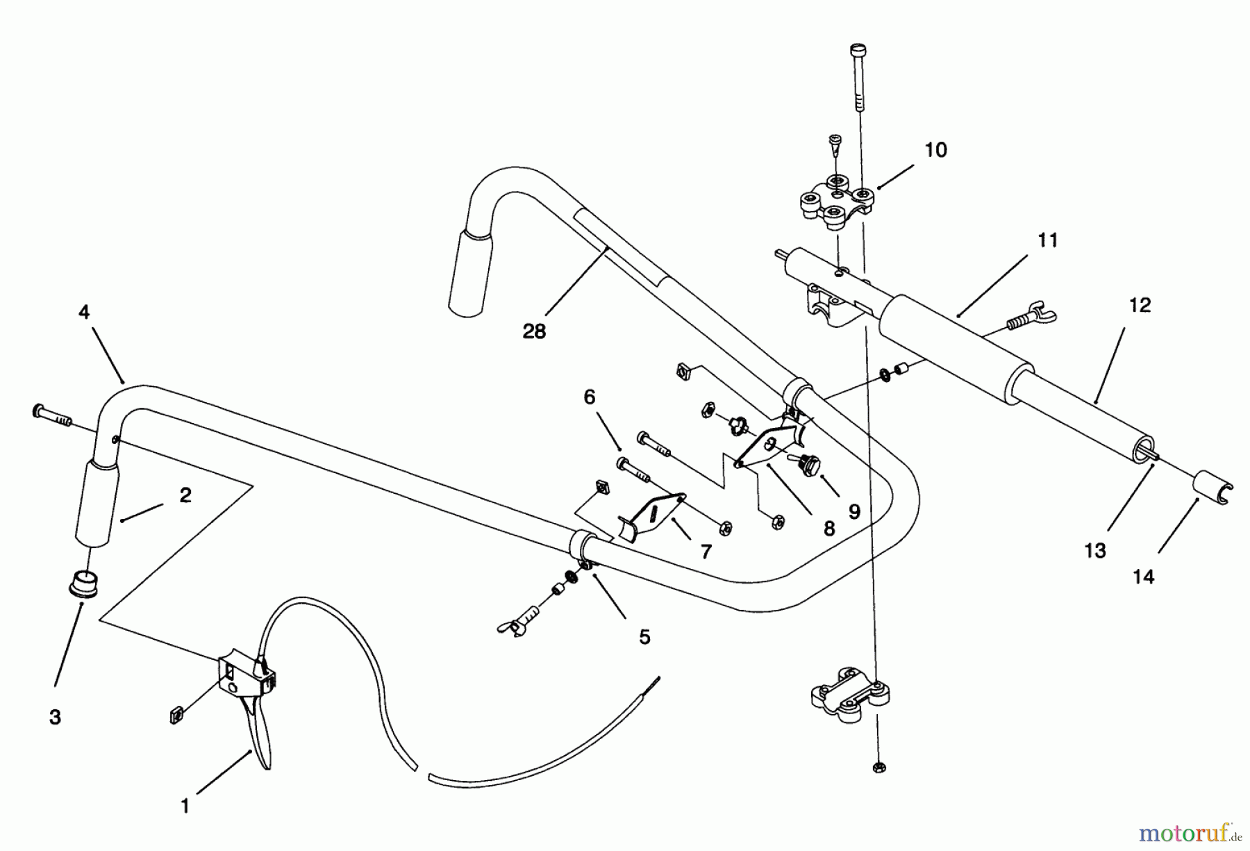 Toro Neu Tillers/Cultivators 58355 - Toro Garden Cultivator, 1999 (990000001-999999999) HANDLE ASSEMBLY