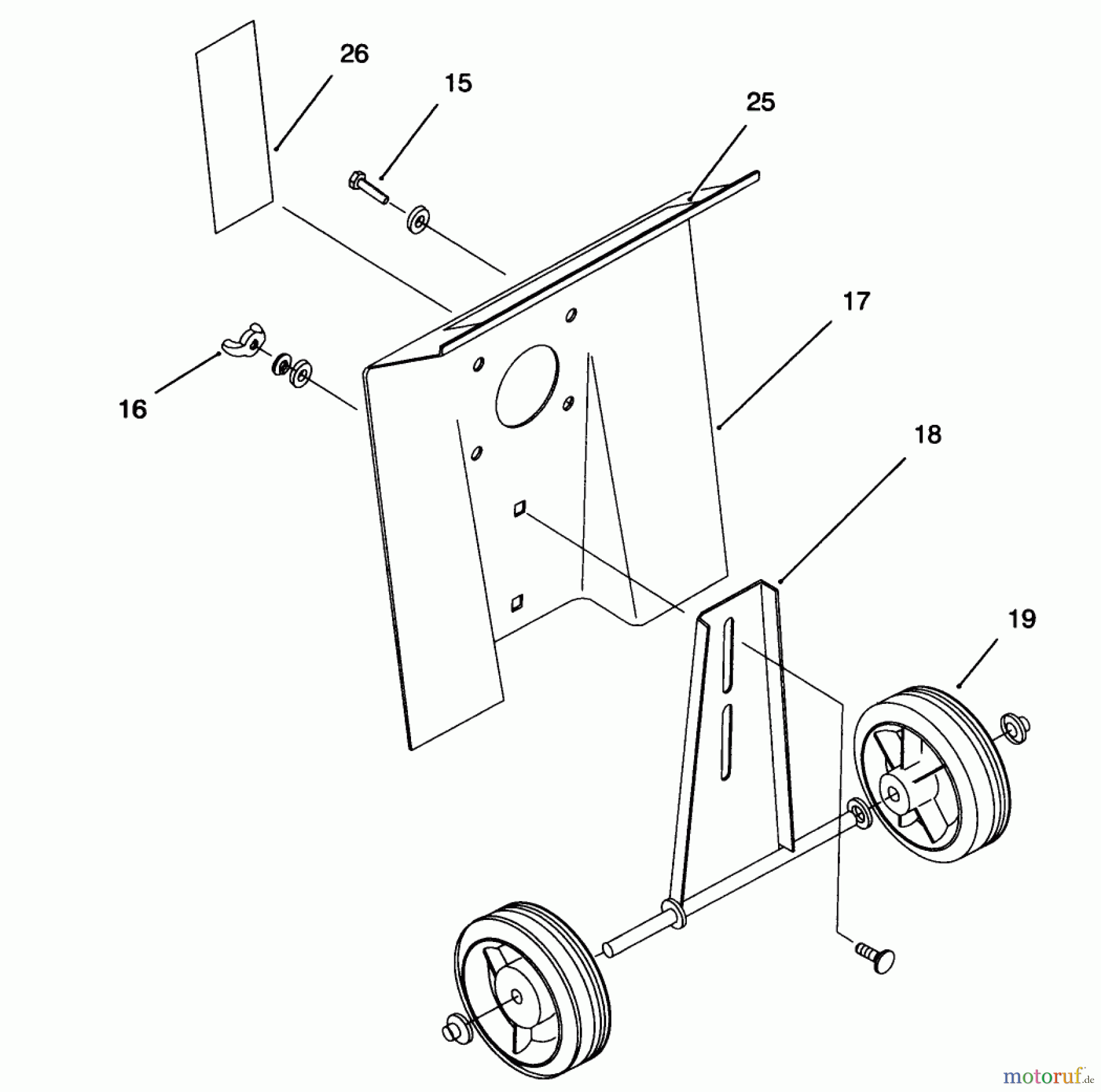  Toro Neu Tillers/Cultivators 58355 - Toro Garden Cultivator, 1998 (890000001-899999999) WHEEL & GUARD ASSEMBLY