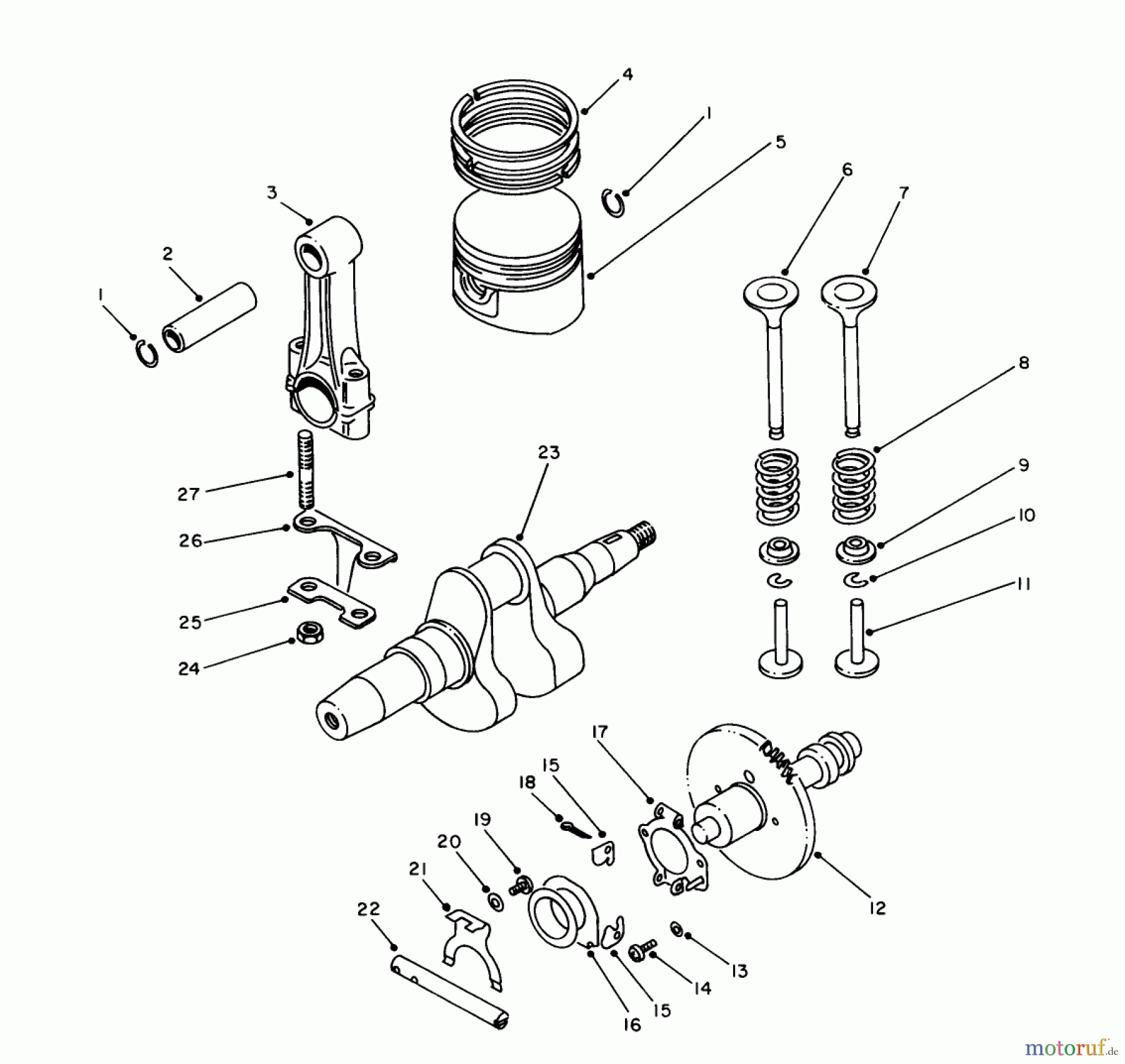 Toro Neu Generators 62040 (T4000D) - Toro Generator, T4000D, 1988 (8000001-8999999) CRANKSHAFT ASSEMBLY