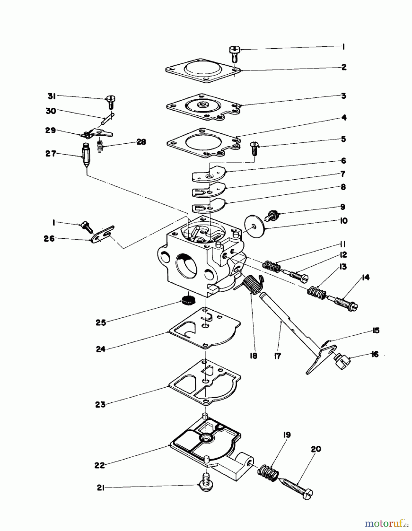  Toro Neu Trimmers, String/Brush 51606 (TC 600) - Toro TC 600 Gas Trimmer, 1982 (2000001-2999999) CARBURETOR ASSEMBLY