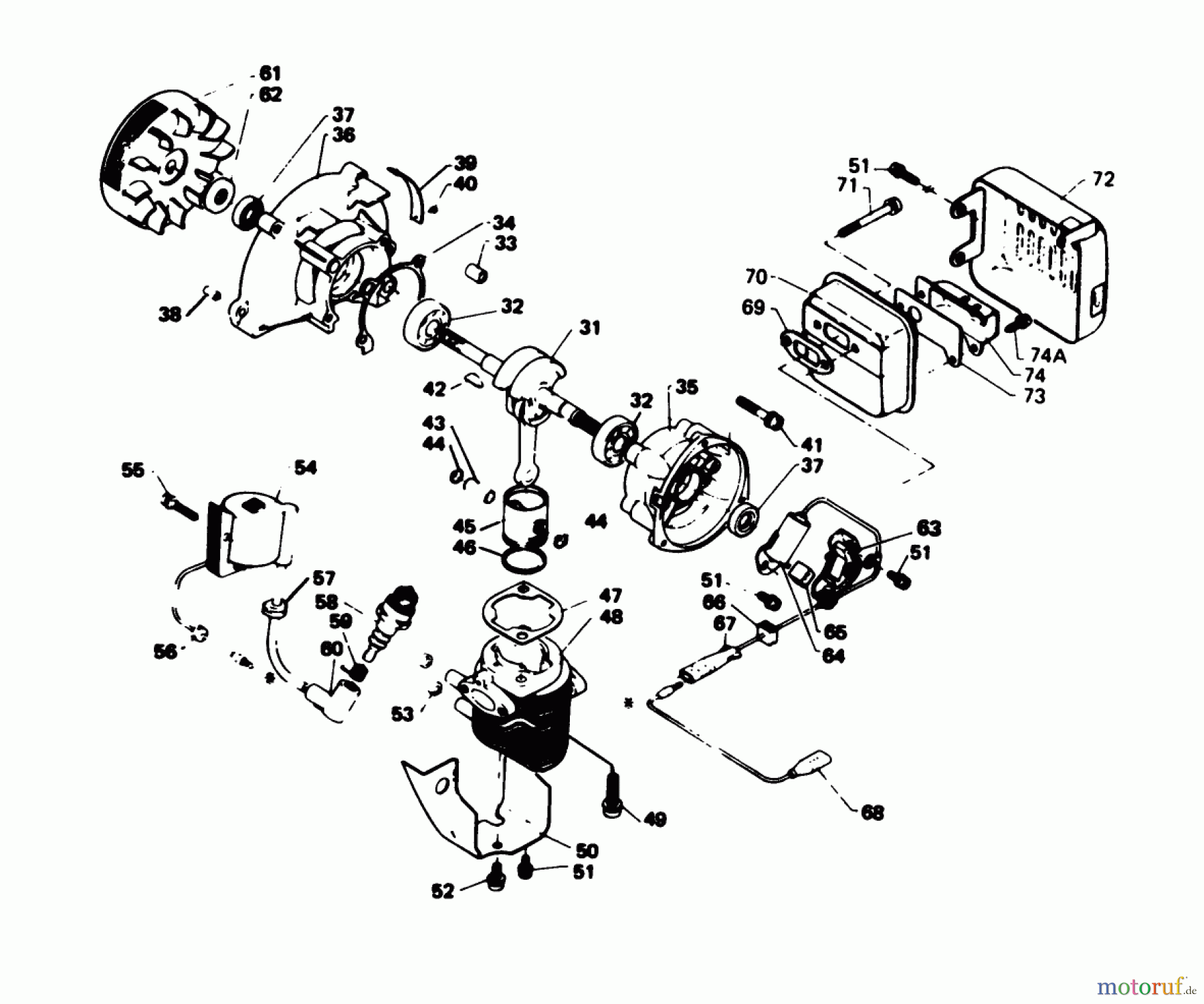  Toro Neu Trimmers, String/Brush 51625 - Toro Gas Trimmer/Weeder, 1980 (0000001-0999999) POWER HEAD