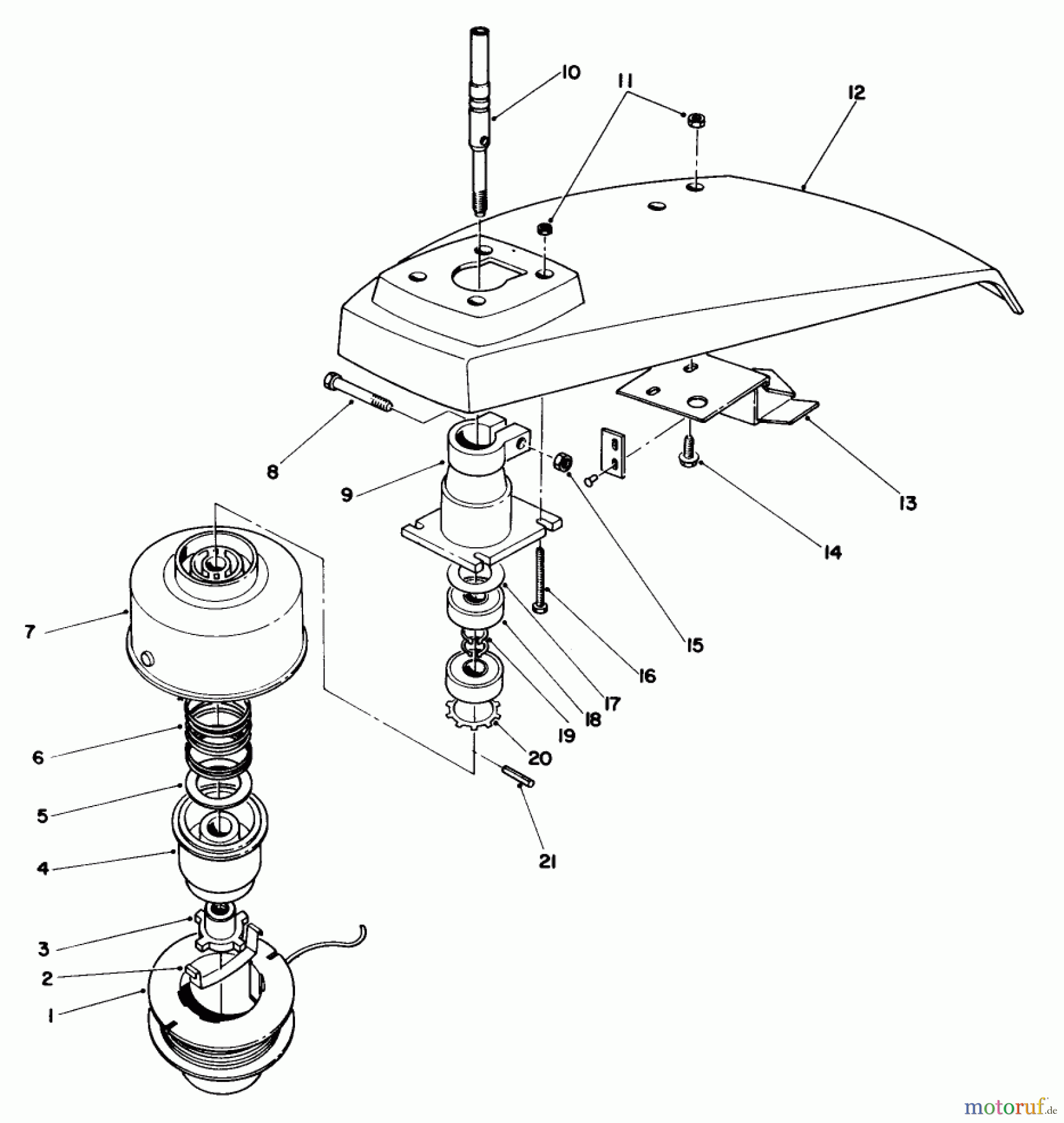  Toro Neu Trimmers, String/Brush 51642 (TC 2000) - Toro TC 2000 Gas Trimmer, 1986 (6000001-6999999) TRIMMER HEAD ASSEMBLY