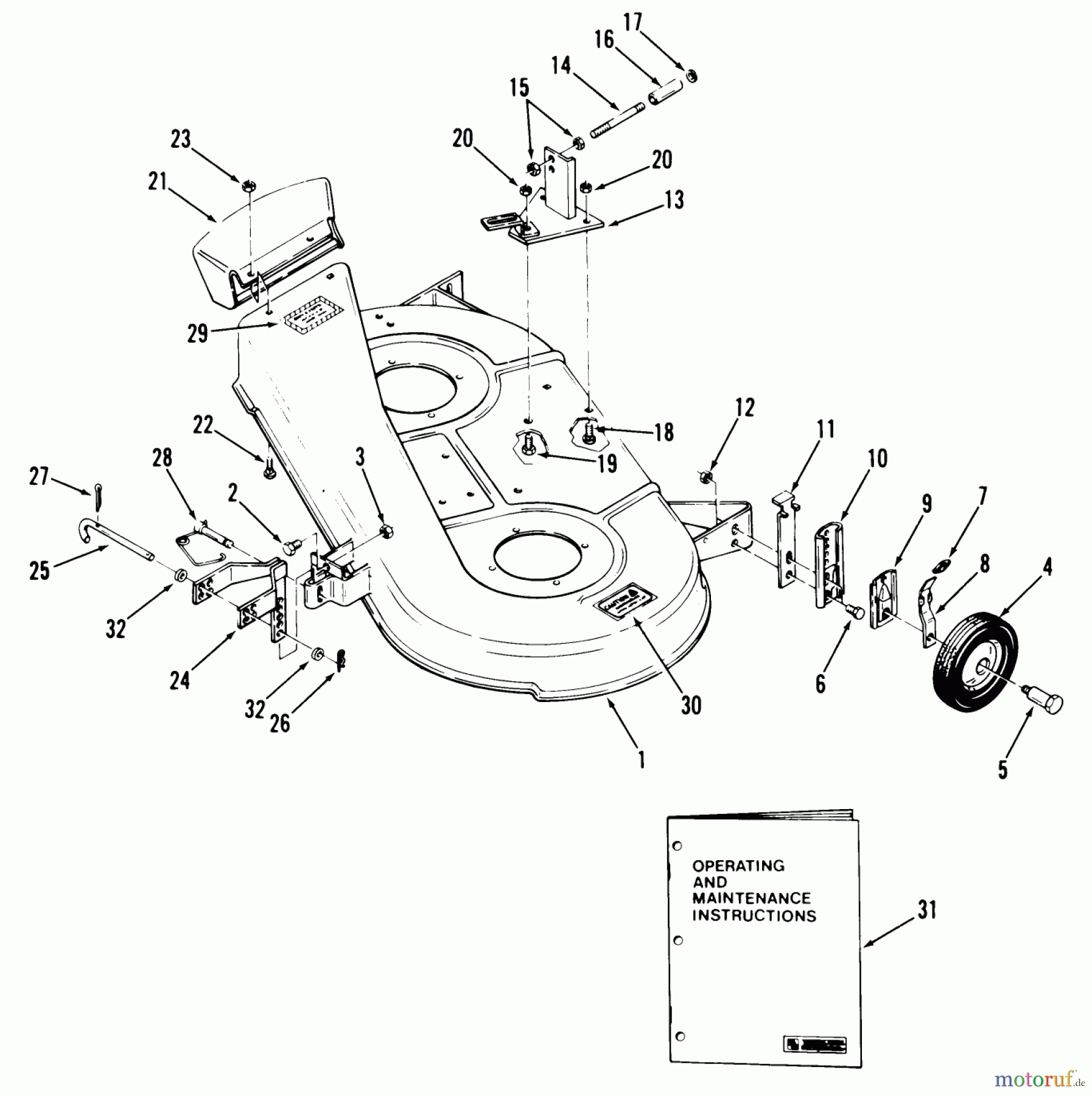 Toro Neu Mowers, Deck Assembly Only 05-32MS01 - Toro 32