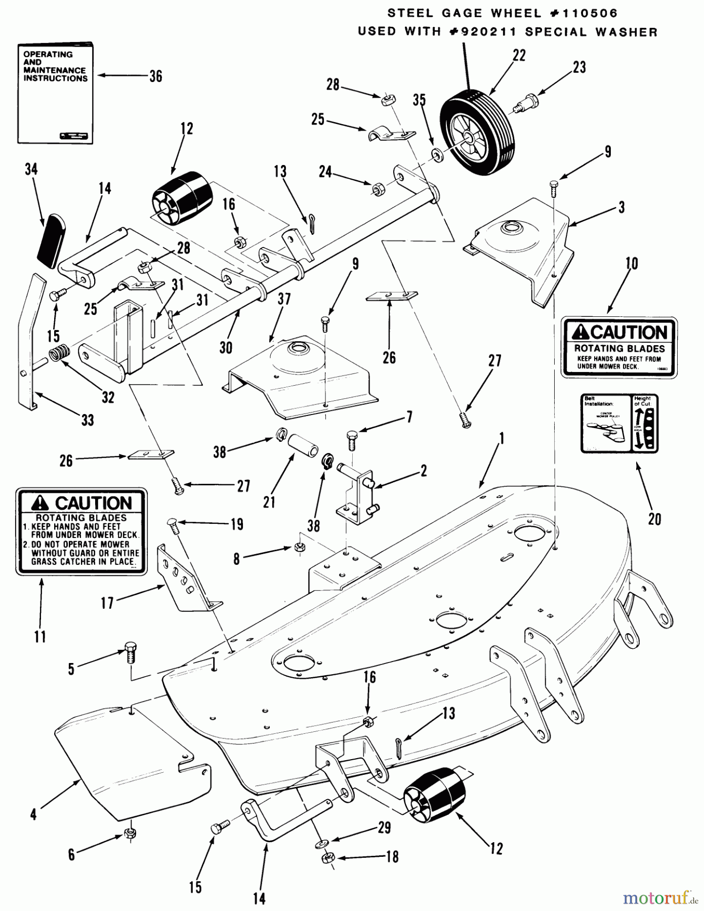 Toro Neu Mowers, Deck Assembly Only 05-42SB02 - Toro 42