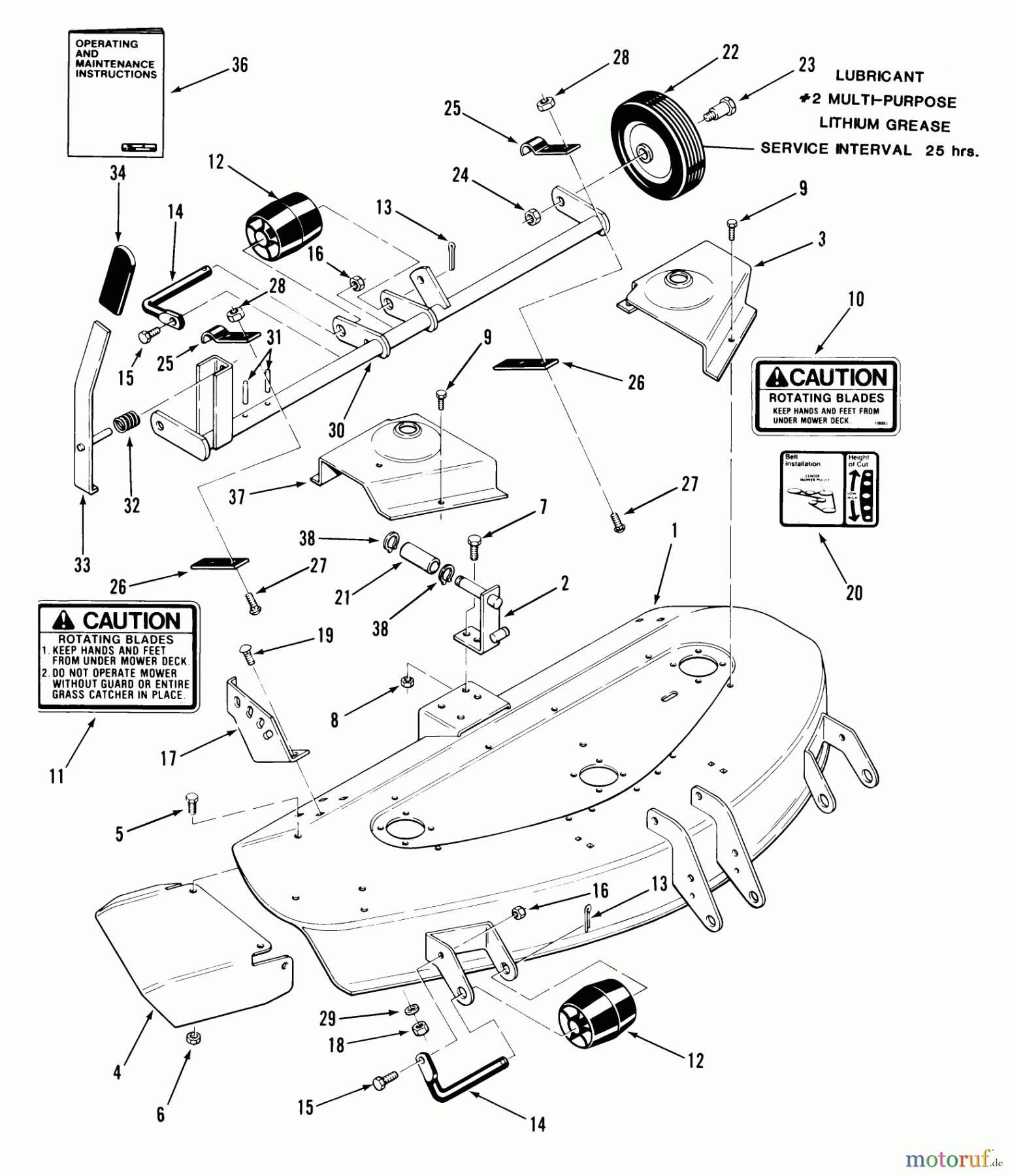 Toro Neu Mowers, Deck Assembly Only 05-36XR03 - Toro 36