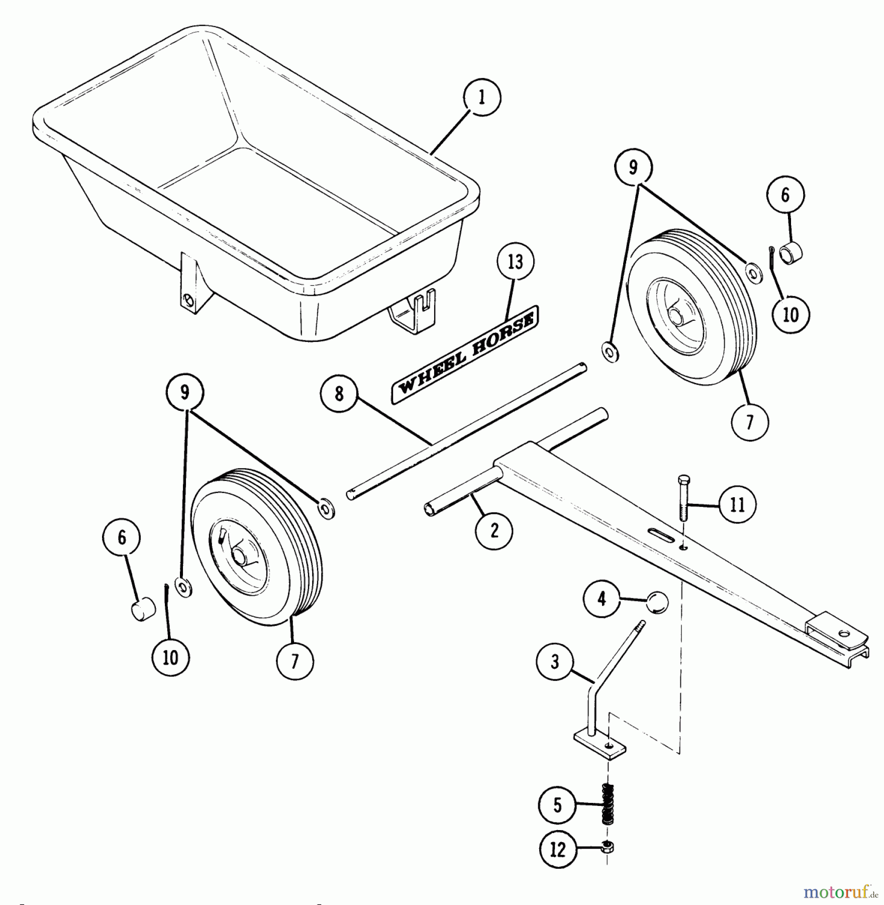 Toro Neu Utility Carts 7-2212 - Toro 2-Wheel Cart, 1975 PARTS LIST-DUMP TRAILER (FACTORY ORDER NUMBER 7-2212)