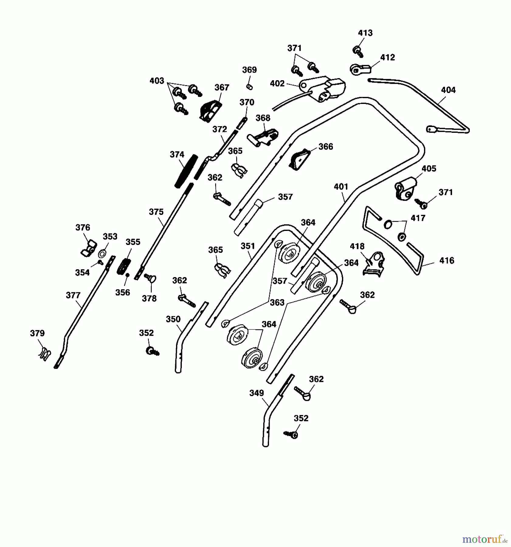  Wolf-Garten Elektrovertikutierer UV 34 E 3634000 Serie A  (2002) Holm, Höhenverstellung