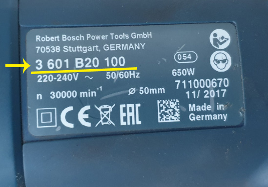 Bosch Typenschild